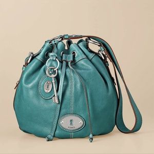 FOSSIL Maddox Satchel Bucket Purse Retro in Teal